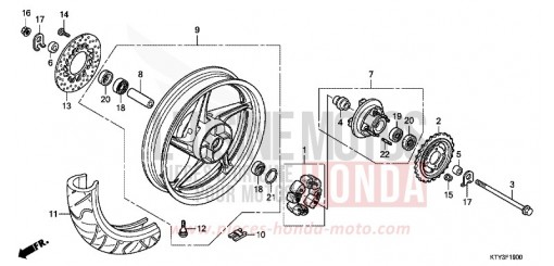 REAR WHEEL CBR125RSC de 2012